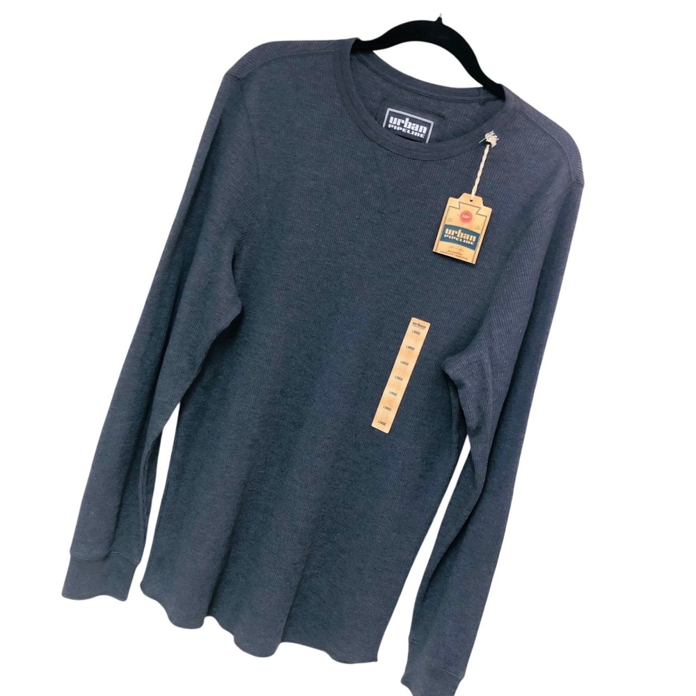 NWT Urban Pipeline Waffle Knit Thermal Shirt Gorpcore Layer Workwear Gray Men L